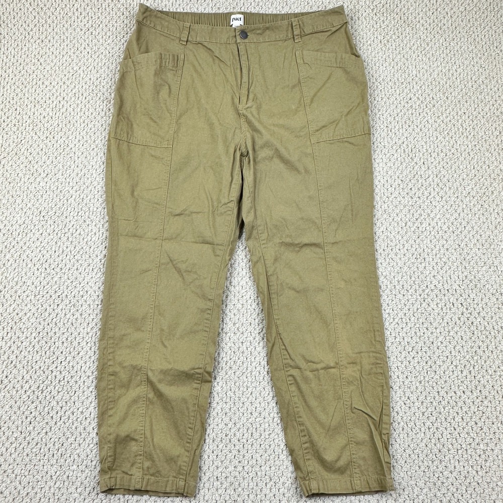 Pact Pants Womens 2XL Khaki Twill Straight Leg Brushed Twill Utility Trousers